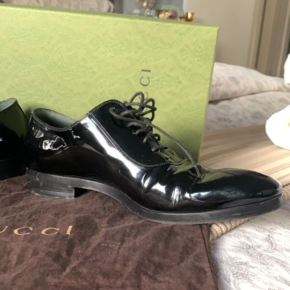 Gucci black patent leather dress shoe Oxford - Picture 7 of 11